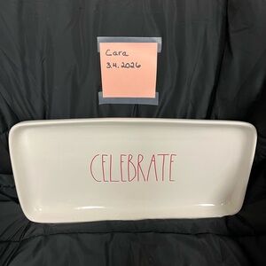 Rae Dunn Celebrate Rectangular Serving Platter